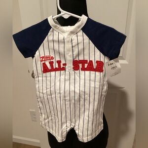 Child of Mine All-Star Onesie (White and Blue) & Nike Onesie (Red)